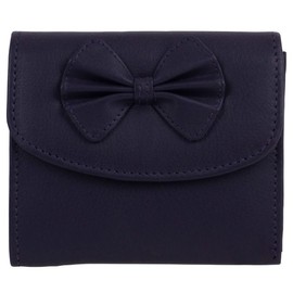 Gorjus Ladies Leather Wallet with Bow, Purple, Casual