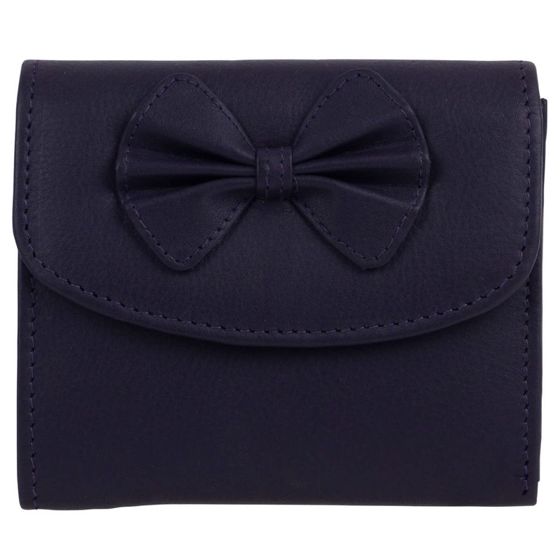 Gorjus Ladies Leather Wallet with Bow, Purple, Casual