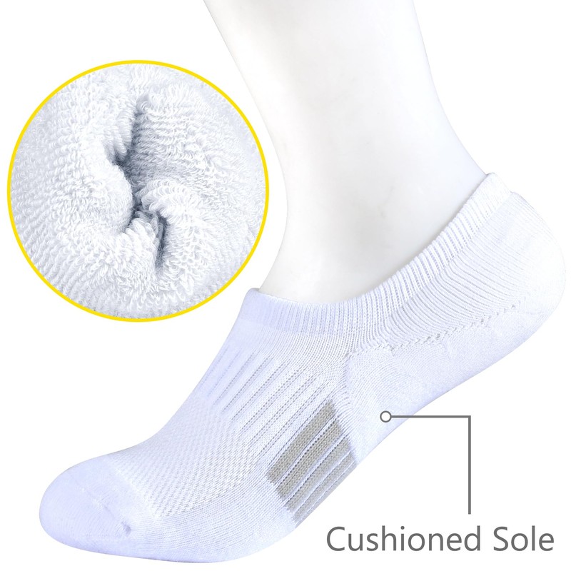 LO SHOKIM No Show Socks Womens Cushioned Athletic Ankle Socks
