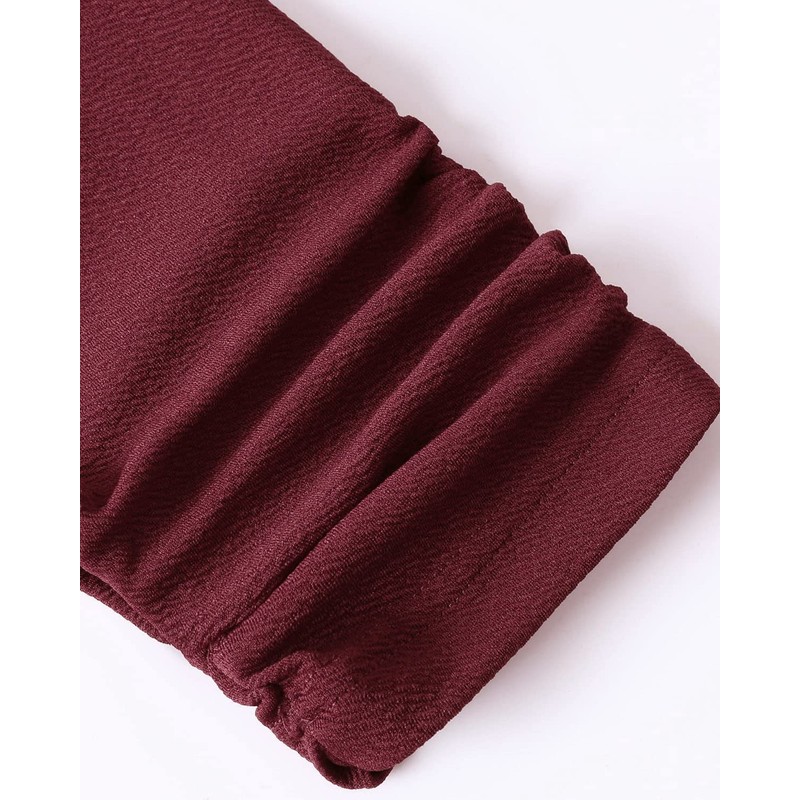 MINTLIMIT Women's Solid Patterned Formal Single Button Up Blazer Jacket，Burgundy,L