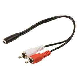 Goobay 33751-GB 0.2m 3.5mm Stereo Jack to 2x RCA Plug Audio Video Cable