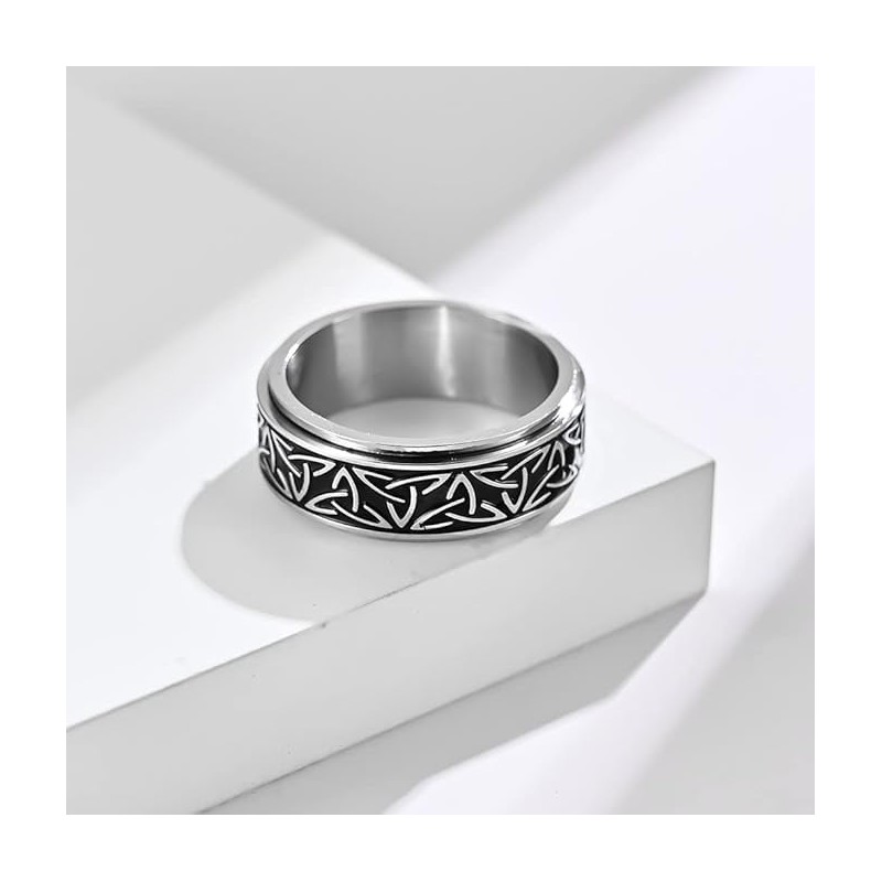 Anxiety ring Knot Spinner Ring for Men Women fidget ring