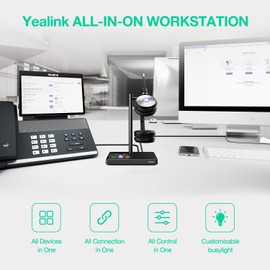 Yealink WH62 Wireless Headset with Microphone Teams Zoom Certified for PC Computer Laptop Mac for Office Telephone IP VoIP Phones SIP Phone