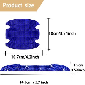 deemars 8Pcs Bling Rhinestone Car Door Handle Stickers Protector, Trim Auto Door Entry Guard Bling Stickers Car Accessories for Women and Men, Universal Car Accessories for All Cars (Blue)