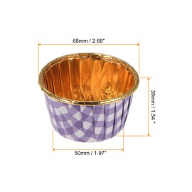 sourcing map Gold Purple Plaid Cupcake Cups, 150pcs Aluminum Foil 3.5oz Standard Cupcake Liners Cupcake Baking Cups for Birthday Party Supplies Weddings Decorations