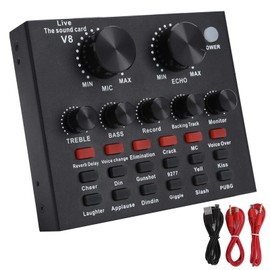 Cuifati Bluetooth Live Sound Card Voice Changer, 7 Verbindungsmethoden Mit 112 Arten Von Elektroakustik, 18 Soundeffekten Und 6 Effektmodi - Schwarz