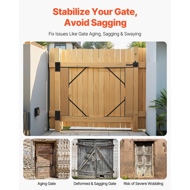 VEVOR Gate Corner Brace Bracket, Anti Sag Gate Frame Hardware