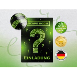 12 Invitation Cards Children's Birthday Escape Room Girls Boys Boys Cool Invitations Birthday Children Boys Birthday Girl Birthday Detective Children's Party Birthday Invitations Green