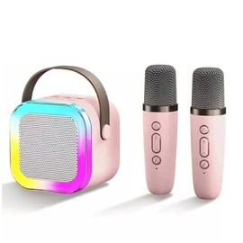 RuiJOTWAT Bluetooth Speaker, Small Speaker Wireless Microphone and Singing Integrated Speaker, Suitable for Home School Gatherings, Pink