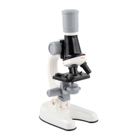 Kids Microscope Set 100x 400x 1200x Magnifications Angle Adjust LED Light Source Science Magnifier Toy White