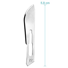 May Scalpel Blades Figure 22 Individually Sterile Packed for Scalpel Holder No. 4 Including Blade Puller Pack of 50