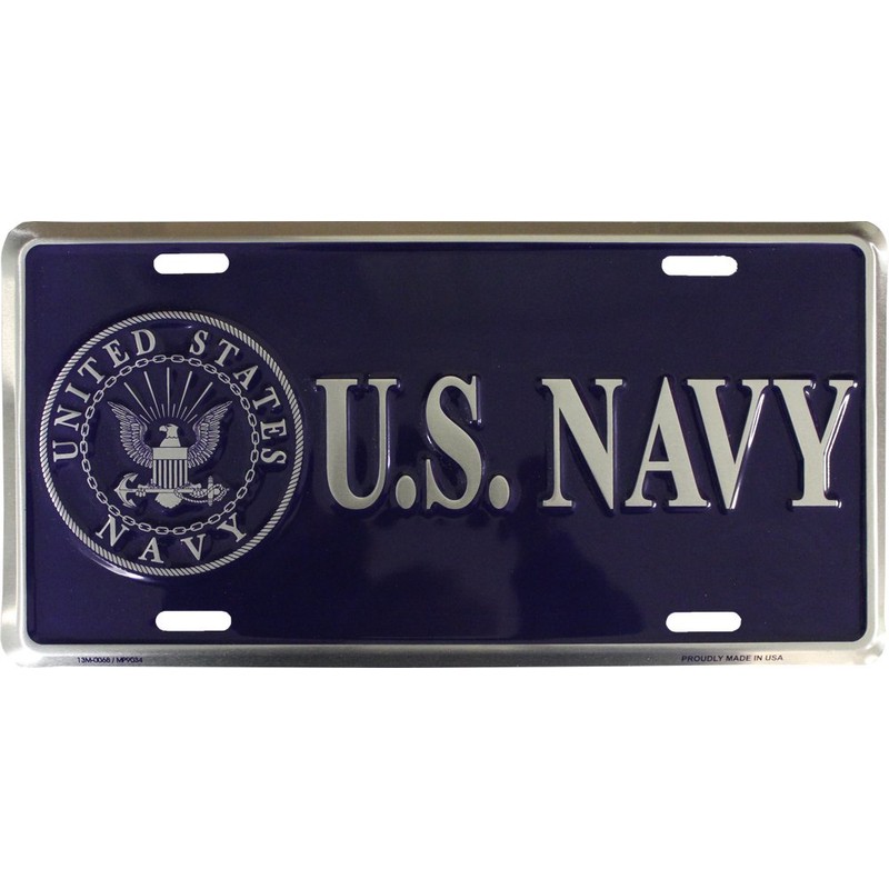 Navy (Blue) 6 inch x 12 inch Novelty Metal License