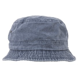 MG Washed Bucket Cap Hat (Navy, Small/Medium)