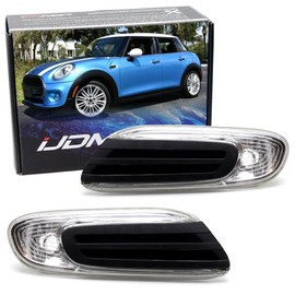 iJDMTOY Euro Clear Lens Front Fender Side Marker Turn Signal Light Housings Compatible With Mini Cooper Pre-LCI F55 F56 F57 Hardtop/5-Door/Convertible, Replace OEM USDM Amber Sidemarkers, No Bulb