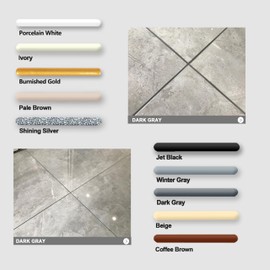 Epoxy Grout Dark Gray 13.5 fl oz ｜Water & Stain Resistant & Zero Maintenance｜1:1 Auto-Mix Technology｜24hr Ready-to-Use｜Perfect for Shower Kitchen Pool | 10 Pearl Finishes for Tile & Stone