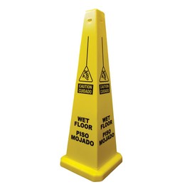 Cortina Lamba 36" Cone 'Wet Floor' English/Spanish, 03-600-09, Yellow