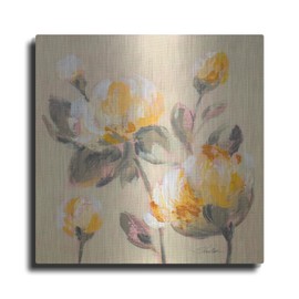 Luxe Metal Art 'Blooming Peony 2' by Silvia Vassileva Metal Wall Art, 24" x 24"