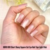 NOVO OVO Short Square Nail Tips 150Pcs Cat Eye, Light