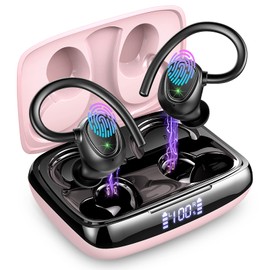 Bluetooth 5.3 Kopfhörer Sport, 2024 Upgrade Kopfhörer Kabellos In Ear Kopfhörer Bluetooth Stereo Bass, 48H Ohrhörer Komfort Fit Wireless Earbuds mit LED Ladebox, IP7 Wasserdicht Sport kopfhörer CVC8.0