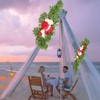 Wedding Arch Flowers Red Silk Cloth Bright Color Widely Used