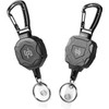 Xkey 2 Pack Retractable Keychain Heavy Duty Carabiner Badge Holder,