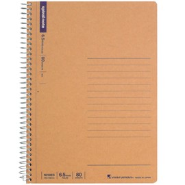 Maruman N238ES Notebook, Ring Notebook, 0.26 inches (6.5 mm), Ruled, Basic B6, 80 Pieces, Set of 5