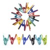 LE-stone 50Pcs Multi-Purpose Clothesline Utility Clips PVC-coated Steel Wire Clip