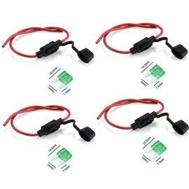 Qiorange Set of 4 Inline Fuse Holder Car Truck Blade Fuse Holder Waterproof 12V/24V