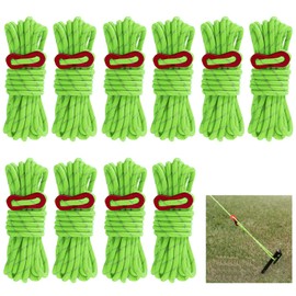 Reflective Tent Guy Ropes, 10 PCS Green Tent Guide Rope Cord, 4M Long Camping Guy Lines 4mm Light-Weight Ropes Cord Tent Guide Lines for Camping