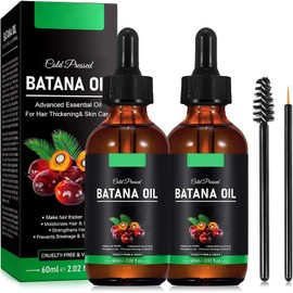 2PCS Aceite De Batana, Aceite De Batana Para El Cabello, Batana Hair Oil, Elimina Las Puntas Divididas, Mejora El Resplandor Y La Nutrición Para Todo Tipo De Cabello, 60ml，2.02 Fl Oz