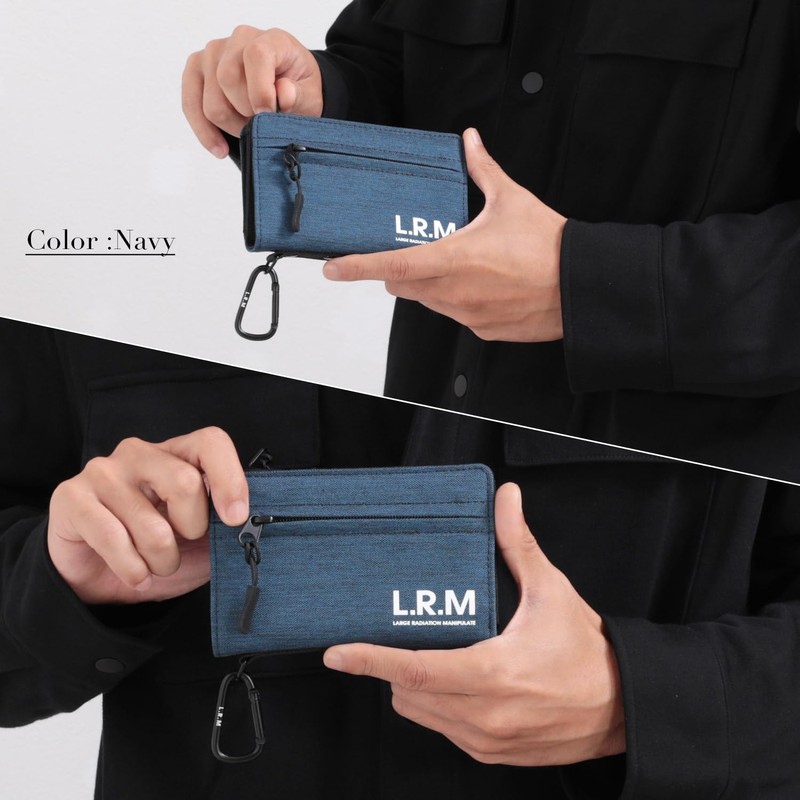 Naru Bi-Fold Wallet, Middle Wallet, Men's and Women's, With Carabiner,