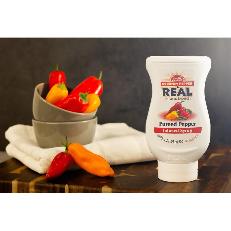 Gourmet Pepper Reàl Infused Exotics, Pureed Pepper Infused Syrup, 16.9