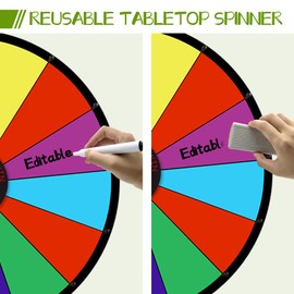 WJTQTBT 18” Spinning Wheel for Prizes,14 Colorful Prize Slots Tabletop Spinner,Color Prize Wheel for Trade Show,Fortune Spinning Game,Carnival