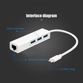 VR robot USB C Hub, 4-Port USB 3.0 Hub Type C to USB 3.0 Hub Adapter with Micro USB for MacBook, Mac Pro, Mac Mini, iMac, Surface Pro, XPS, PC, Flash Drive