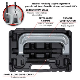 Performance Tool W89306 Extra Large C-Frame Ball Joint Tool for Heavy-Duty Vehicles and Trucks with Easy-to-Use Design and Durable Construction
