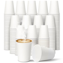 Sipthene 300 Pack Paper Cups 8 oz, Disposable Coffee Cups for Hot/Cold Beverage, White Drinking Cups for Water, Juice, Cocoa or Hot Chocolate，Suitable for Party Office Home Travel and Picnic