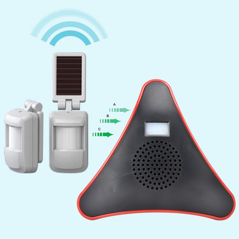 433MHz Solar Wireless Door Magnet Alarm Infrared Audible Detector