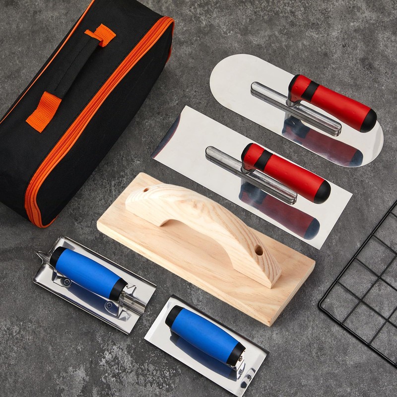 MorningRo 6pcs Concrete Hand Tools Set Masonry Tools Includes Stainless