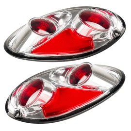 Torchbeam Tail Light Assembly Compatible with PT Cruiser 2001-2005 Chrome Housing Clear Lens, Tail Lights Brake Lamps for Driver and Passenger Side