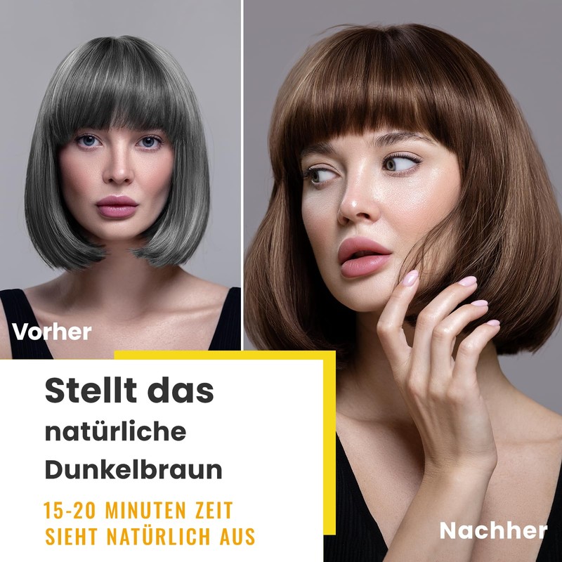 Dark Brown Hair Dye Shampoo for Grey Hair (Dark Brown