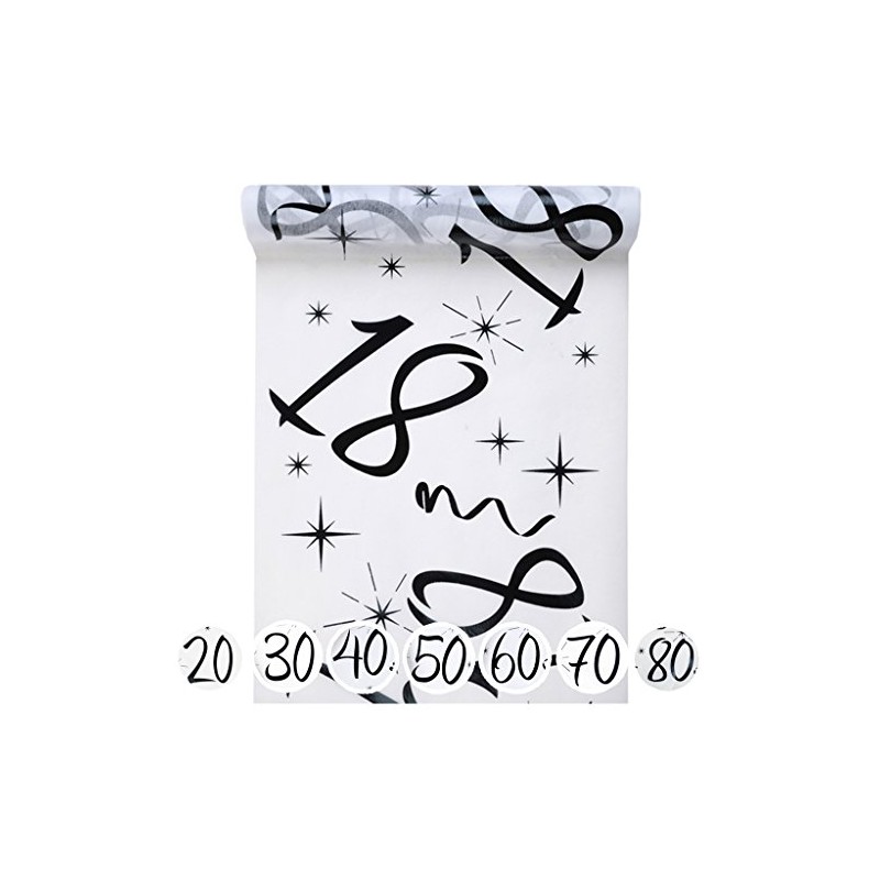 5192 Santex Birthday Table Runner, White