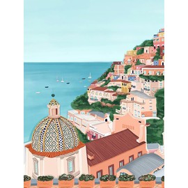 LIULIMI DIY 5D World Landscape Diamond Painting Kit, Diamond Painting Kits, Round Diamond Art Full Diamond Cartoon Style 12 X 16 in (Positano, Italy)…