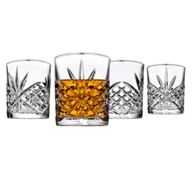 Godinger Old Fashioned Glasses, Beverage Glass Cups - Dublin, Platinum Rim, Set of 4