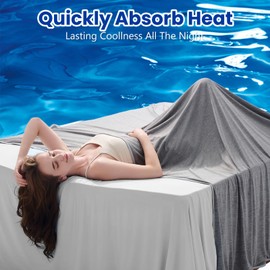 Topcee Cooling Blanket (90"x90"Queen Size) for Sweats Absorbs Heat to Keep Adults Cool on Warm Nights, Q-Max 0.5 for Hot Sleepers, Ultra-Cool Lightweight Blanket for Bed