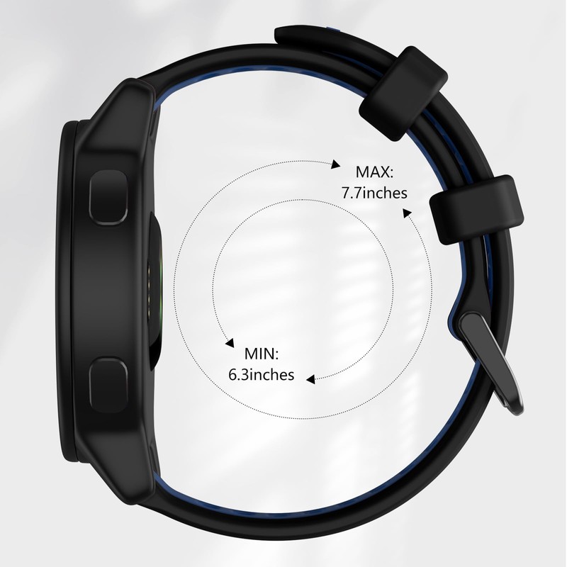MYSNBKN Compatible with Garmin Forerunner 245/645/55 Watch Band, 20mm Silicone