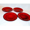 Luminarc 2004 Holiday Plates Set of 4 Red Glass 8"