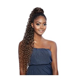 Mane Concept Mega Brazilian Human Hair Mix Long Loose Curl Wrap Pony - MBHWNT02 KARDASHI PONY 32" (OMBUG)