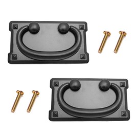 2Pcs Metal Vintage Rectangle Pull Handles Zinc Alloy Vintage Drawer Pull Handles Black Cabinet Door Vintage Drawer Pull Handles for Furniture Handle Decoration
