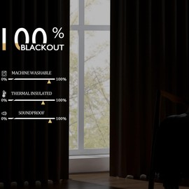 BSfullts Black Out Curtains 84 Inches Long, Room Darkening Curtain 2 Panels Set Back Tab Rod Thermal Insulated Drapes Thick Linen Blend Blackout Drape for Bedroom