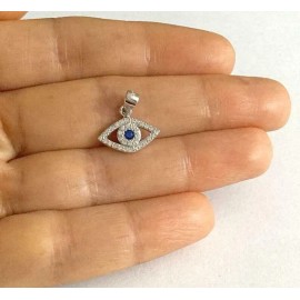 Alex and Elsa 925 Sterling Silver Evil Eye Pendant, 14mm Evil Eye Charm - ESN20